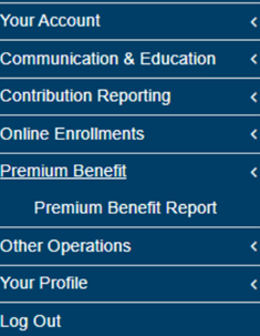 Example of menu navigation