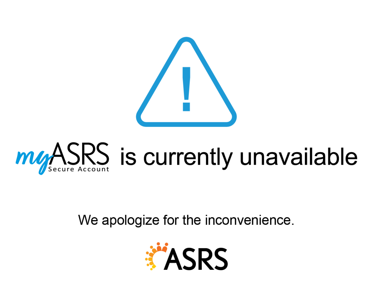 myASRS currently unavailable