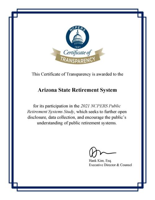 2021 Certificate of Transparency